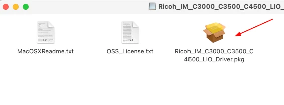 Showing .pkg file to click on.